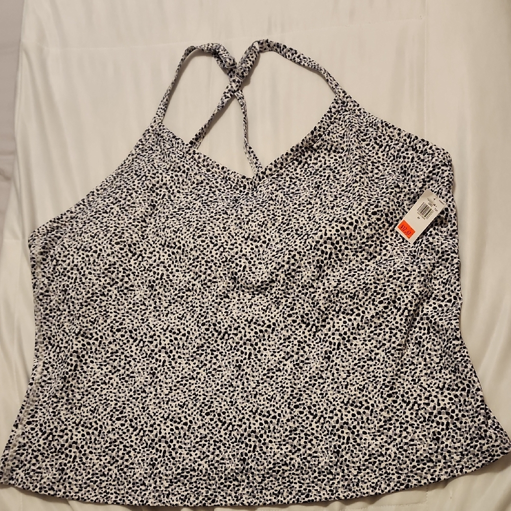 Old Navy Black and White Spotted Halter Top
